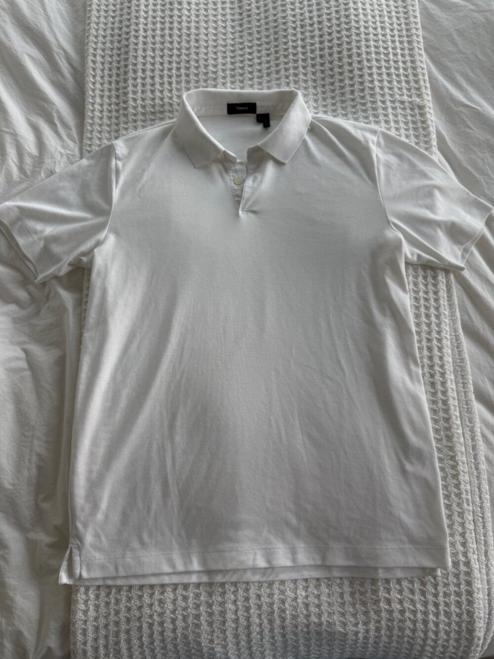 Theory - Men's Polo Shirt Size Small in White - Picture 2 of 8